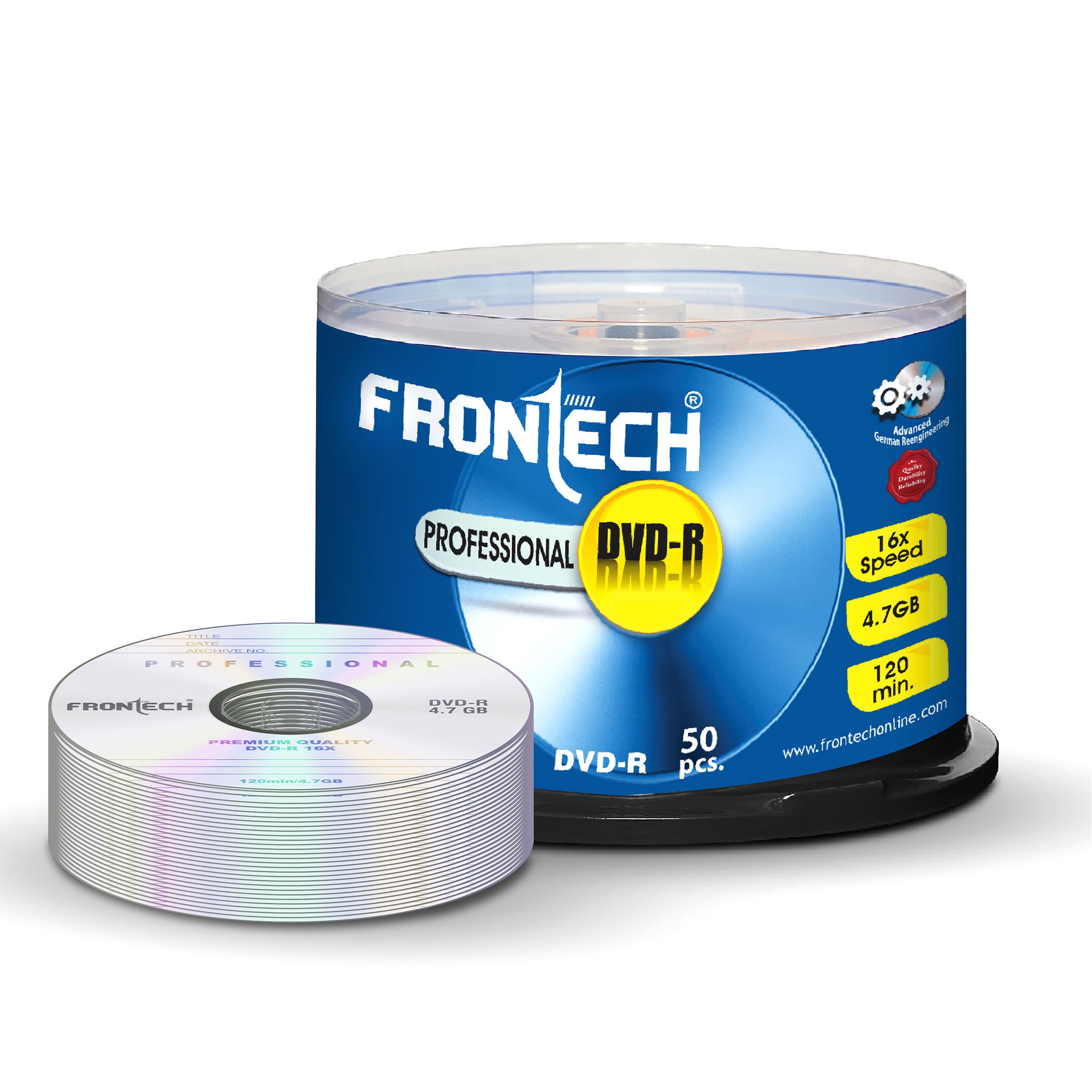 Frontech Professional DVD 4.7GB Media 120 Mins 16X Multi Speed - Pack of 50 (DVD-0003) Frontech Professional DVD 4.7GB Media 120 Mins 16X Multi Speed - Pack of 50 (DVD-0003)